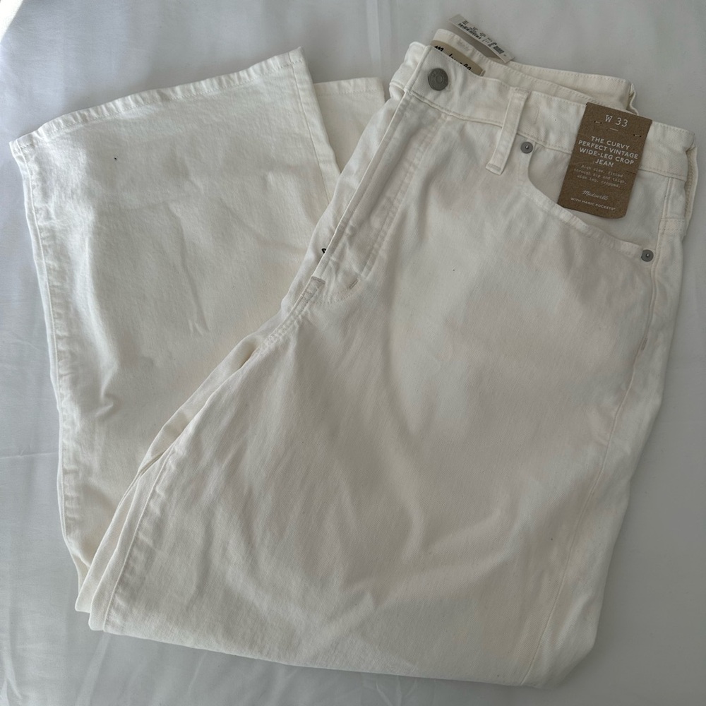 MADEWELL The Curvy Perfect Vintage Wide Leg - White - Size 33